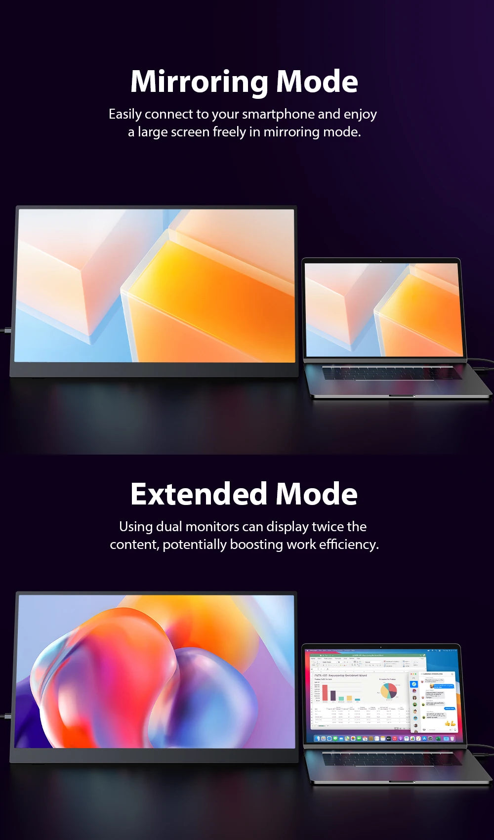 UPERFECT UColor Apex 19 144Hz UHD 4K Portable Monitor QLED Screen For Gaming Travel Laptop Phone Game Console Steam Deck PS5 PC