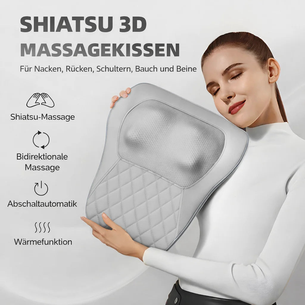 Shiatsu Neck Massage Pillow with Heat Therapy - EU Standard Back Massage Instrument Tidesmit