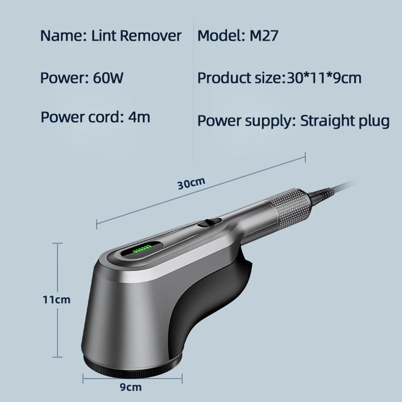 Tidesmit 60W professional lint remover machine showing side profile and detachable lint collection spool feature.