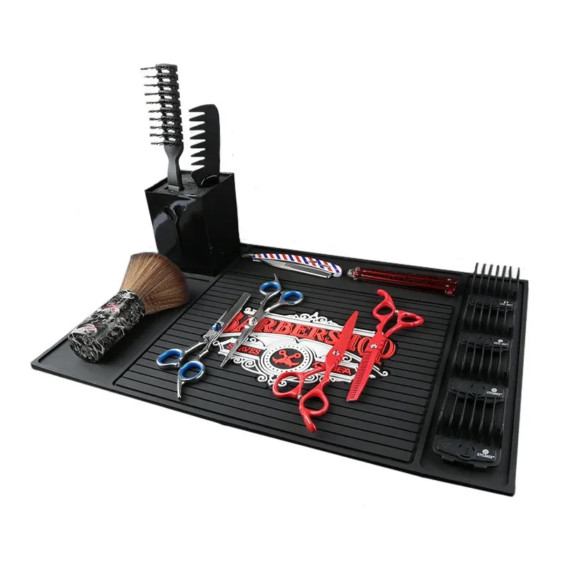 Haircut Tools Mat 45x30cm - Heat Resistant Non-Slip Barber Pad Massage Chairs Tidesmit