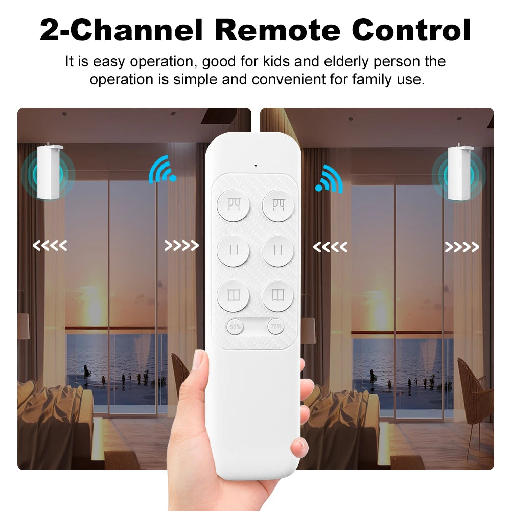 Smart Curtain Motor WiFi Zigbee Silent Electric Track - Tidesmit Tidesmit