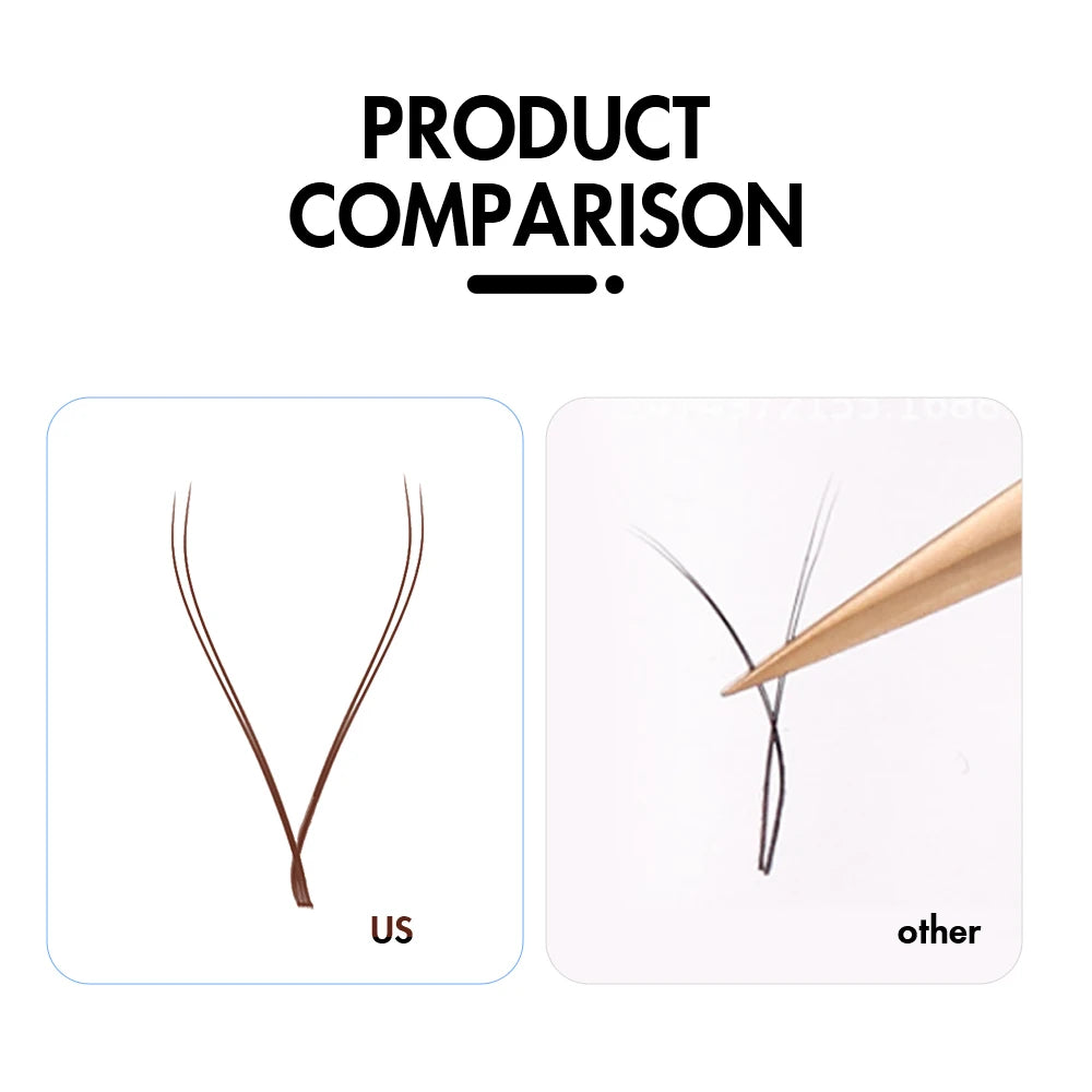 YY Shaped Eyelash Extensions 0.07mm D Curl Matte Faux Mink Lash False Eyelashes Tidesmit