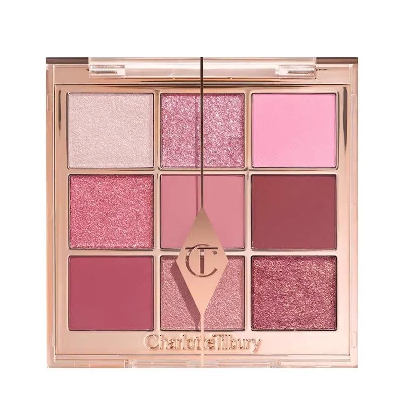 Tidesmit two-color heart blusher powder and eyeshadow palette showing texture close-up for lasting face makeup