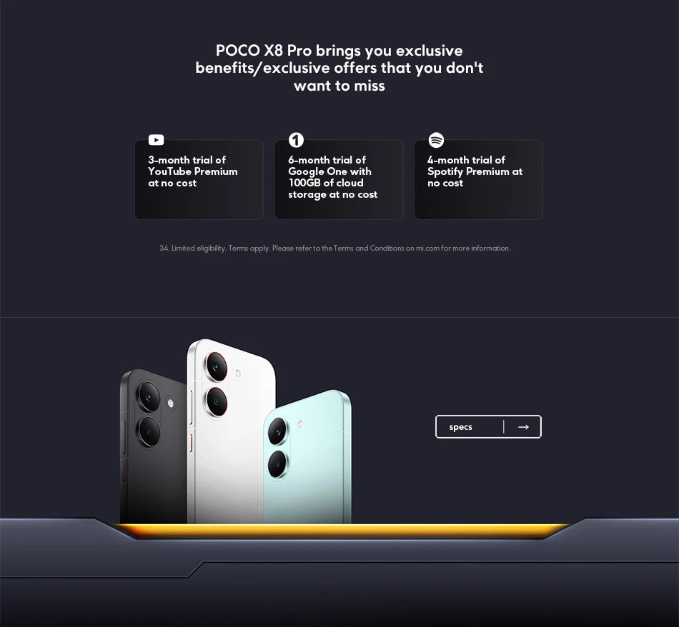 POCO X8 Pro Global Version Smartphone Dimensity 8500-Ultra 6500mAh battery 6.59" 1.5K 120Hz AMOLED display 50MP