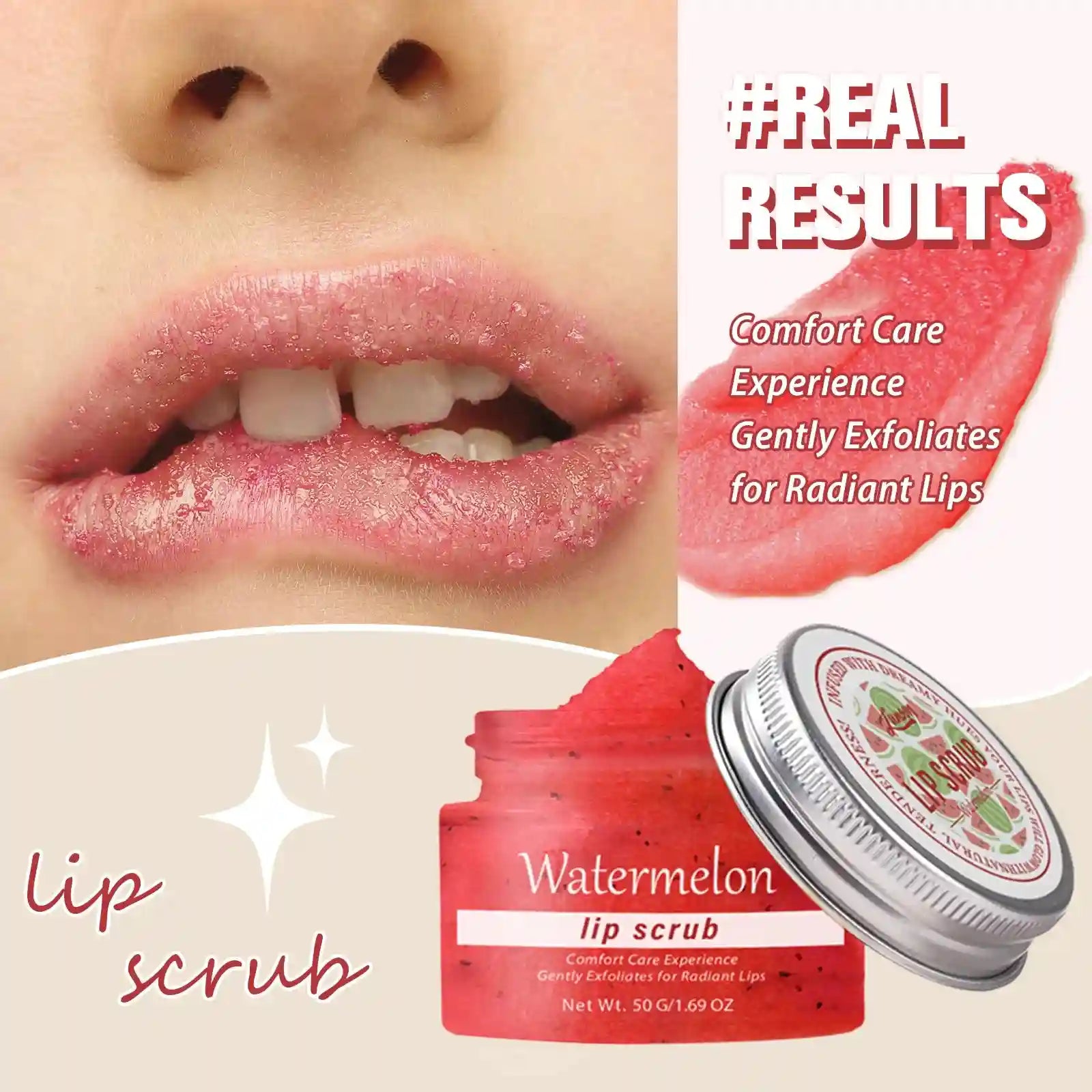 Watermelon Lip Scrub | Moisturizing Lip Treatment & Exfoliator by Tidesmit Lip Care Tidesmit