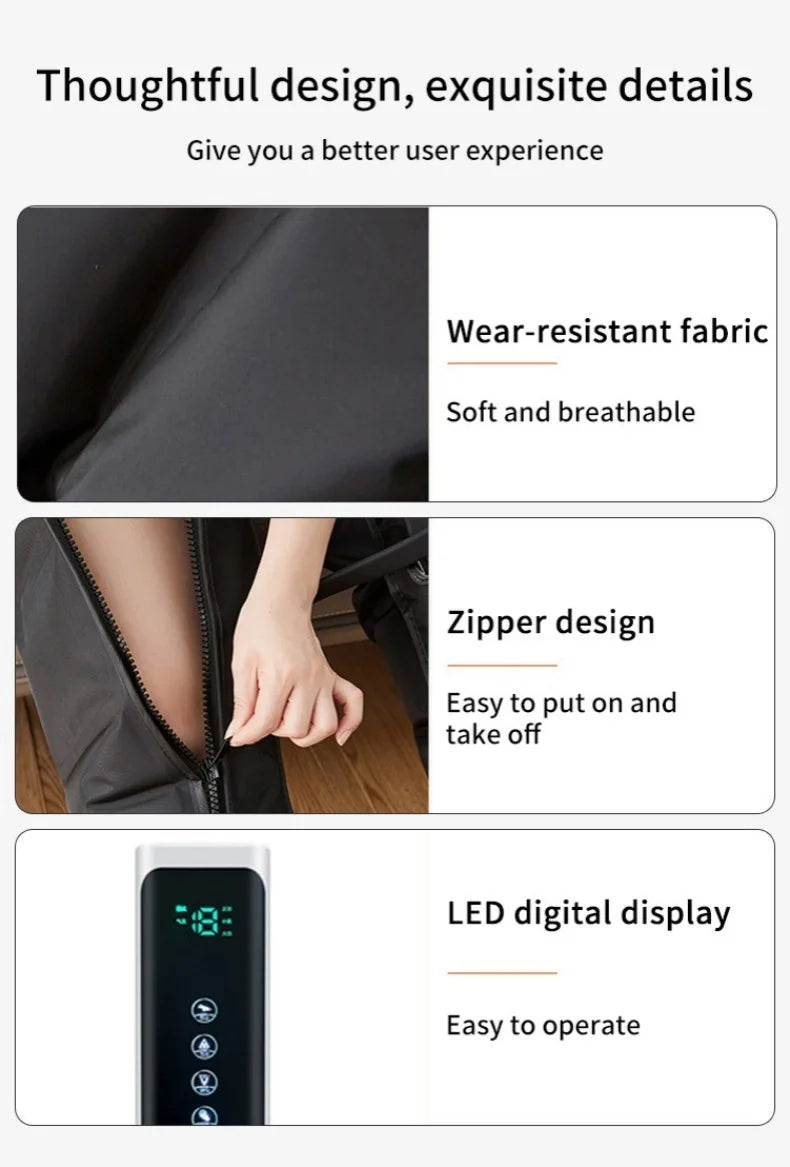 Electric Leg Massager With Remote Air Compression for Calf Therapy Relaxation Treatment Tidesmit