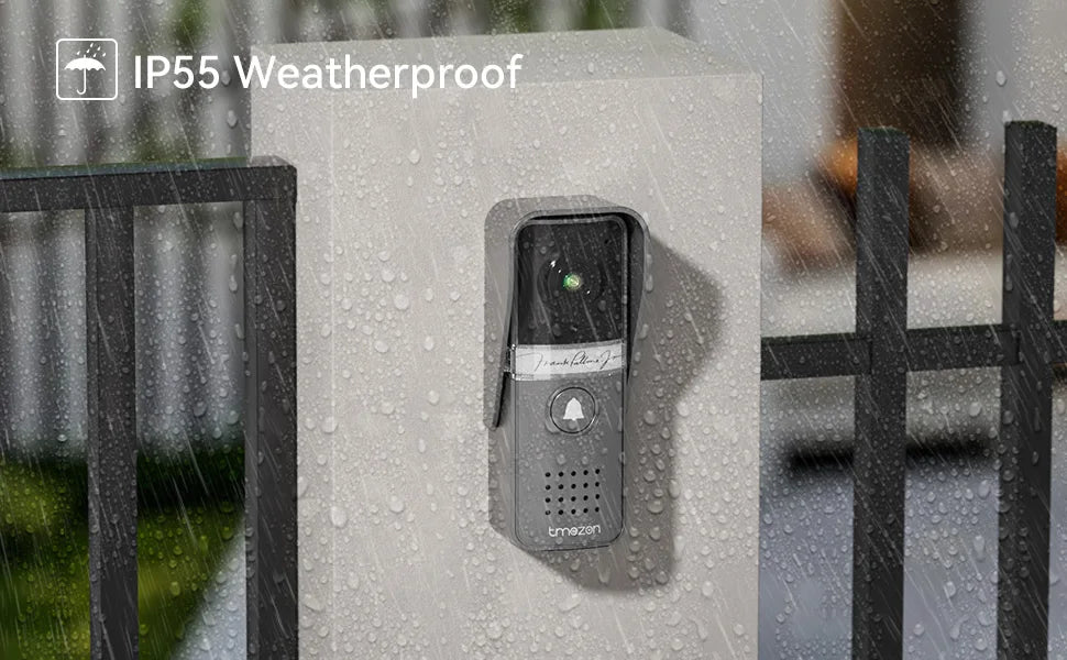 TMEZON Video Door Intercom Doorbell Intercom System, 7 Inch 1 Monitor 1 Camera Touch Button, Night Vision