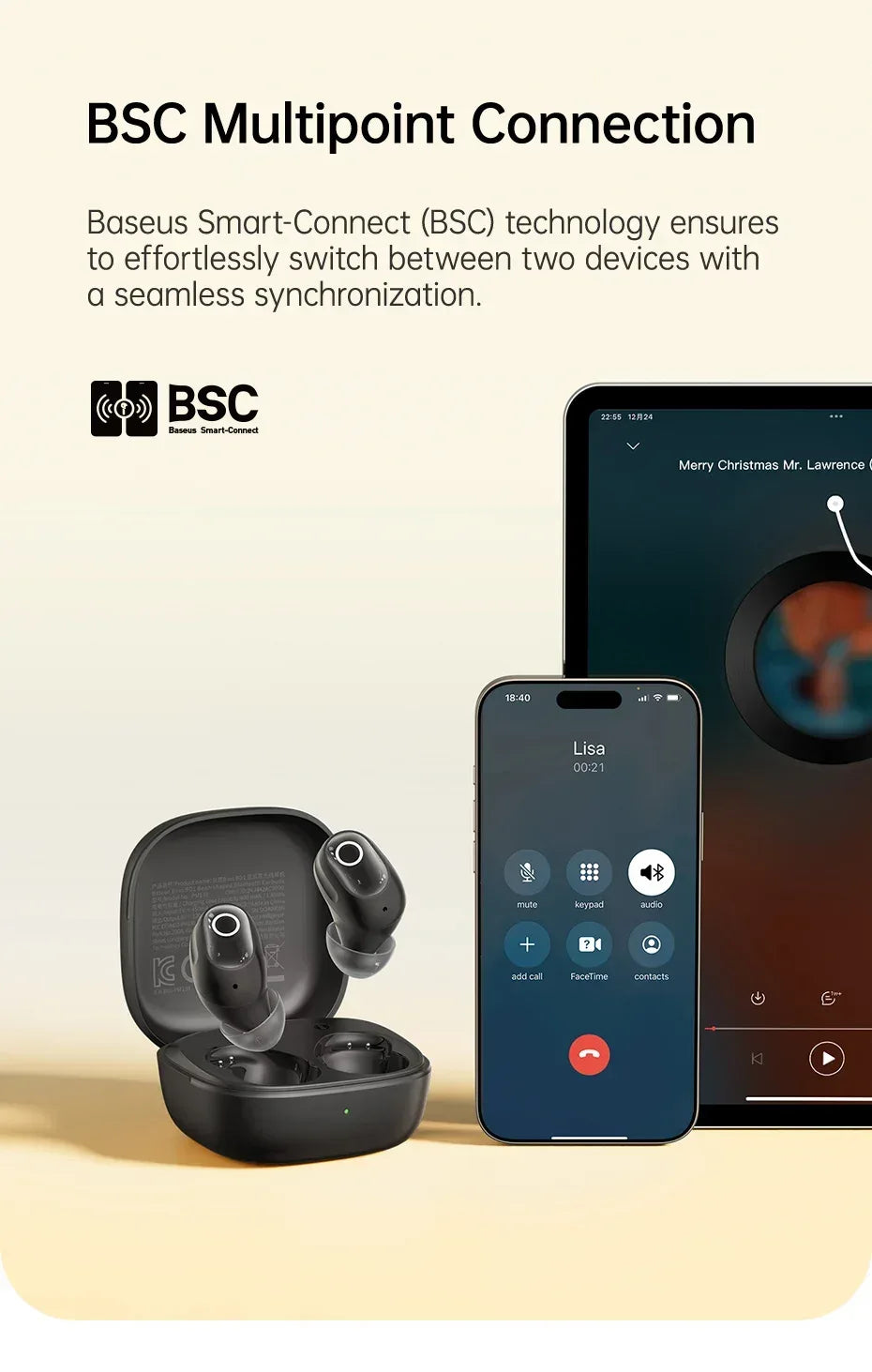 Wireless Earbuds Bluetooth 5.4 with 38H Playtime by Tidesmit Tidesmit
