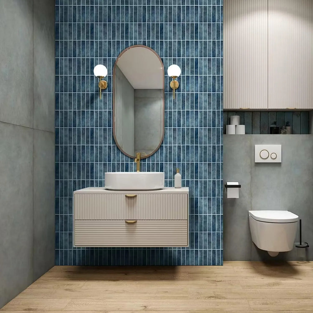 5 Sheets Stick Backsplash Tile- 3D Self Adhesive Peel and Stick Backsplash for Kitchen, Bathroom -Sticky Mosaic Wall Tiles