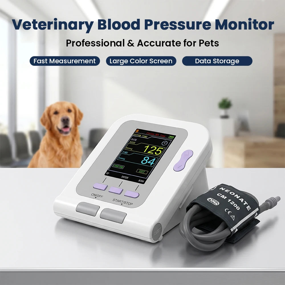 CONTEC 08A-VET Blood Pressure Monitor Portable Veterinary Digital Animal Electronic Sphygmomanomete PR Pulse Tester 6-11cm Cuff