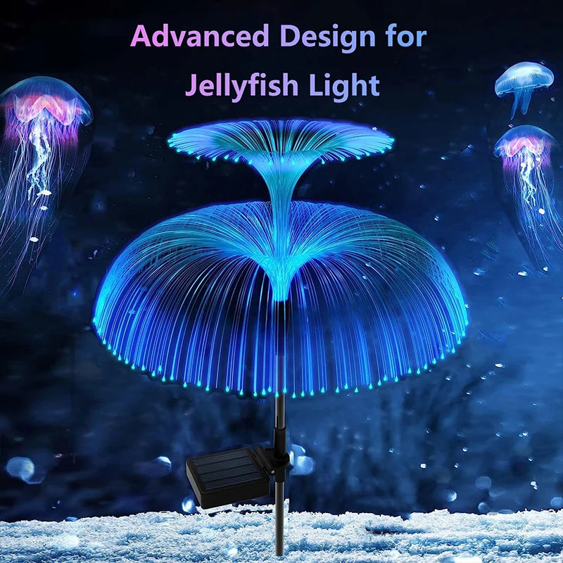 Solar Outdoor Lights 7 Colors Changing Jellyfish Light Waterproof Solar Flowers Garden Lights for Yard Pathway Lawn Decoration