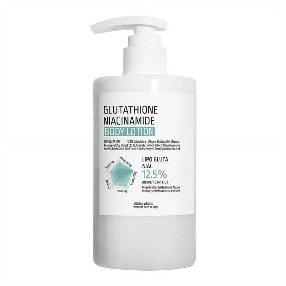 300ml Glutathione Niacinamide Body Lotion, Centella Asiatica Soothing Repair Moisturizer Brighten Skin Tone Hydrating Body Cream