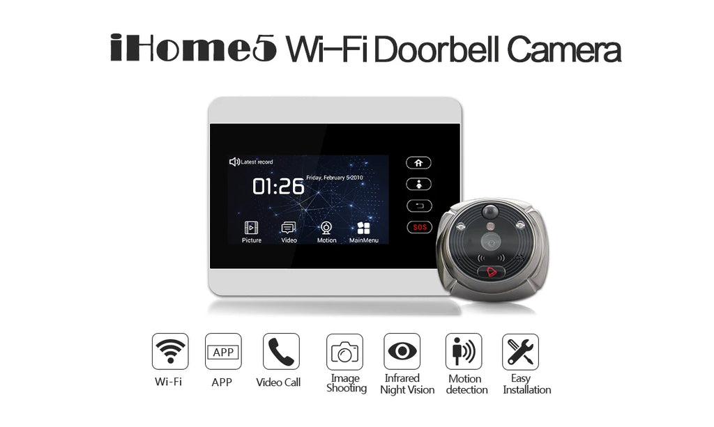 4Inch IPS Screem Rollup APP WIFI+GSM Doorbell Visual Door Viewer IR Night Vision Motion Detection Video Door Phone Camera