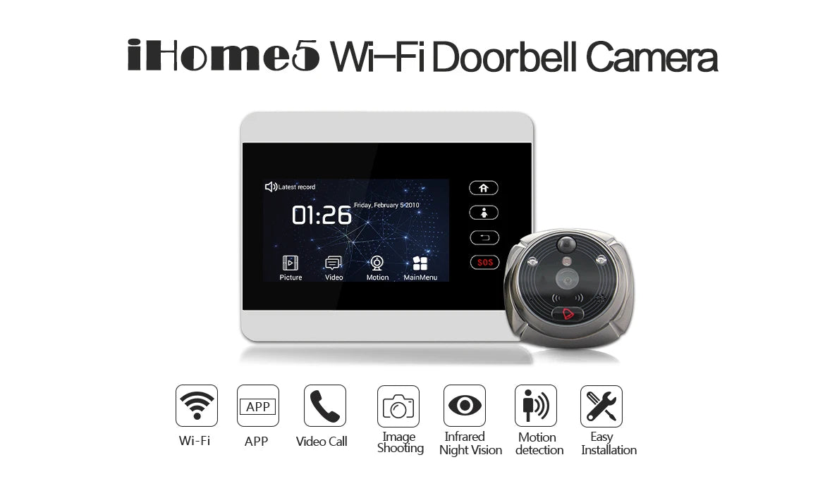 4Inch IPS Screem Rollup APP WIFI+GSM Doorbell Visual Door Viewer IR Night Vision Motion Detection Video Door Phone Camera