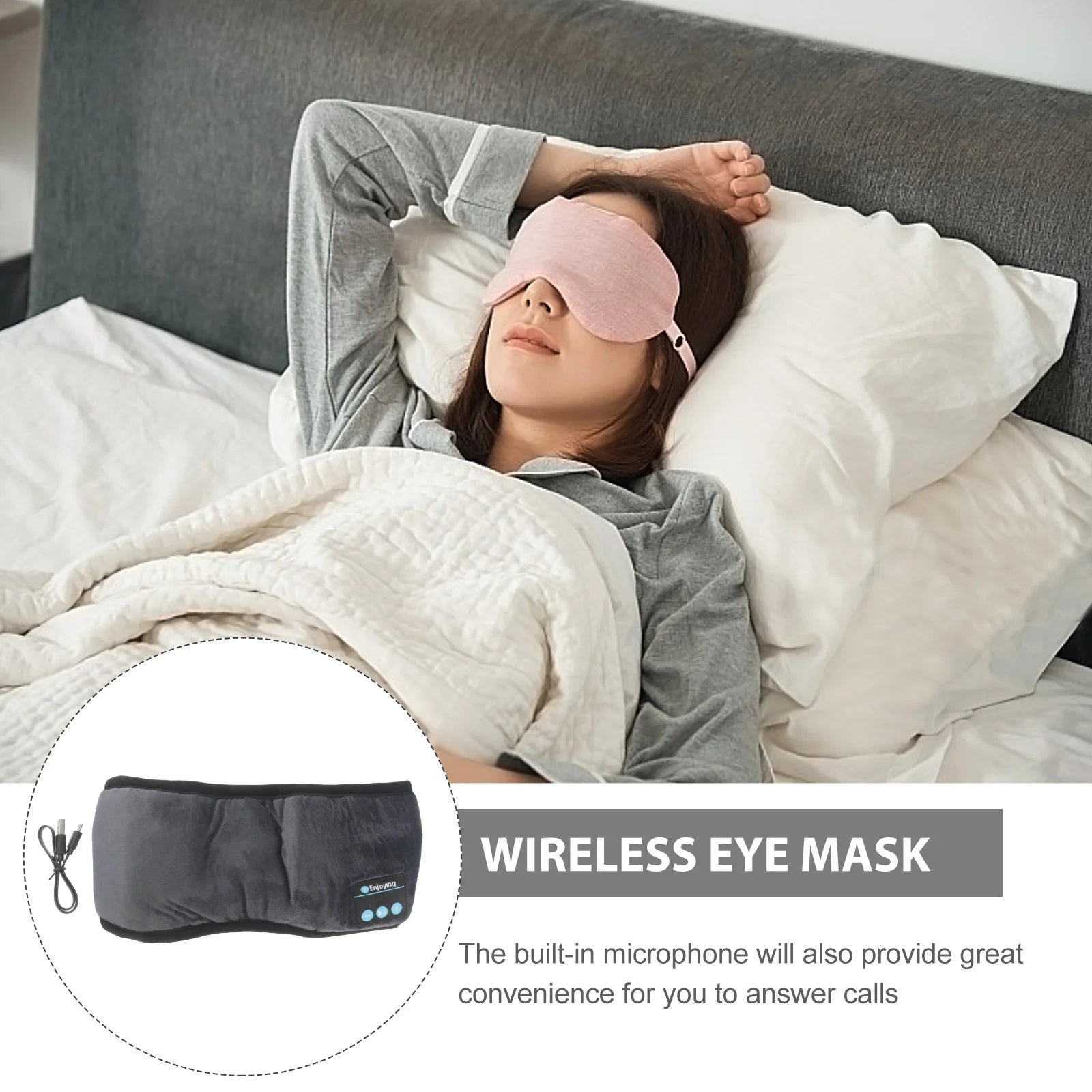 Sleep Headphones Eye Mask - Bluetooth Wireless Stereo Headset Tidesmit