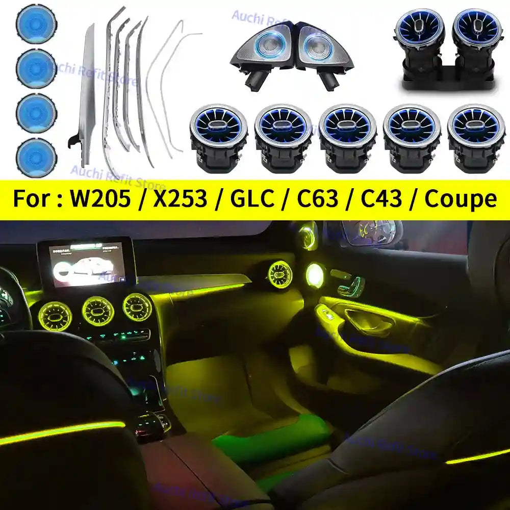 Mercedes-Benz W205 Ambient LED Vents - 64-Color Lighting Kit Tidesmit