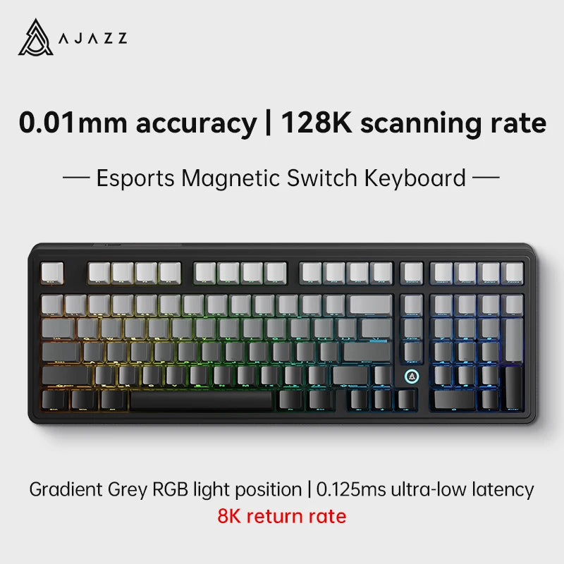 AJAZZ AK980 MAX HE 8K - New Magnetic Switch Type-C - Wired Only - Computer Gaming Keyboard Upgrade Gasket Mechanical Keyboard