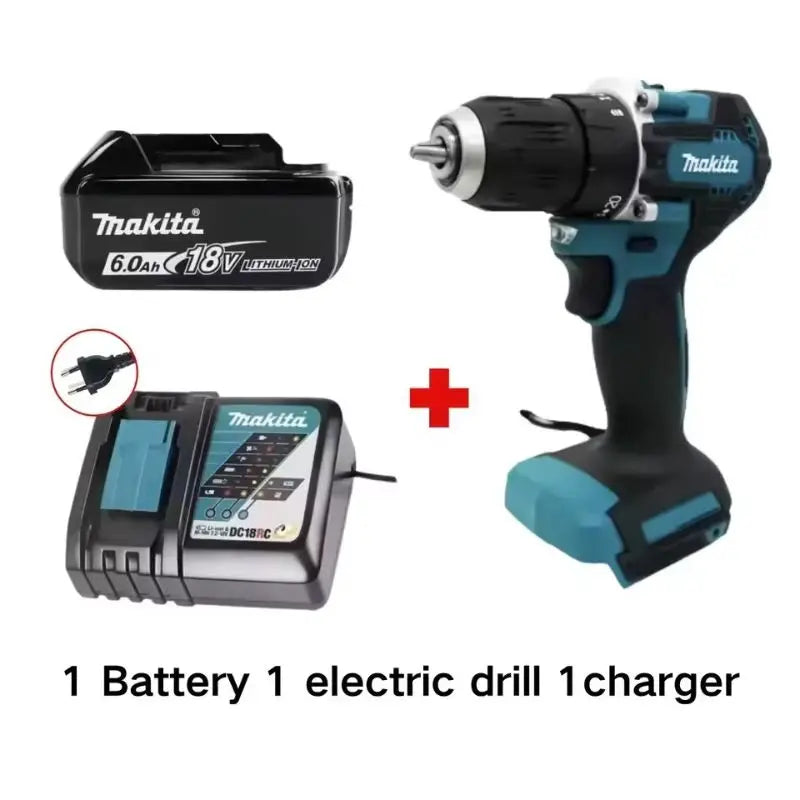 Makita Original. DDF487 Cordless Driver Drill Brushless Electric Impact Screwdriver Rechargeable Power Tool 18V