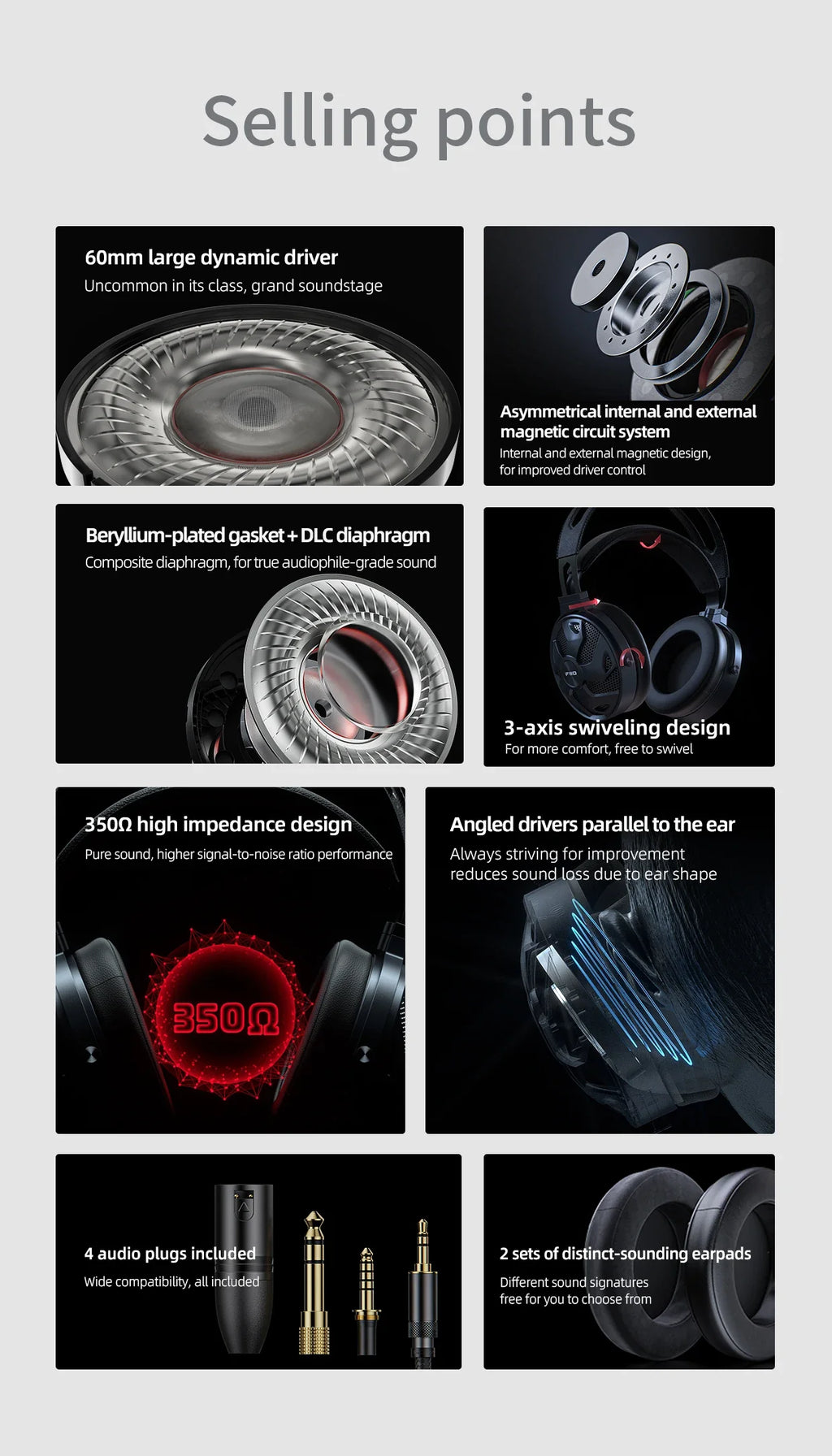 FiiO FT3 Open-Back Headphones with 60mm Dynamic Drivers Tidesmit