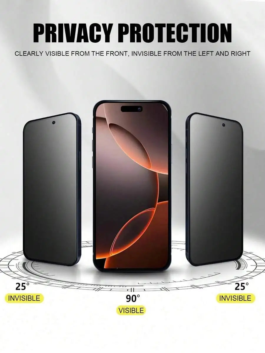 1 Pc Anti-Spy Matte Privacy Tempered Glass Screen Protector Compatible With IPhone 17/17 Air/17 Pro/17 Pro Max/16/16 Plus/16 Pro - Tidesmit
