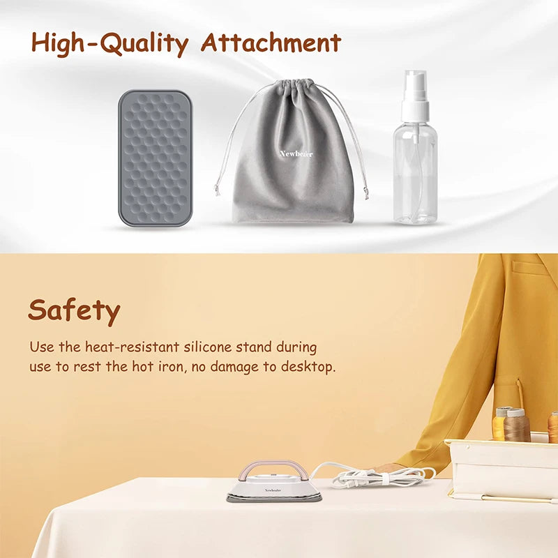 Tidesmit mini handheld travel iron showing compact lightweight dry heat press design for home and garment touch-ups