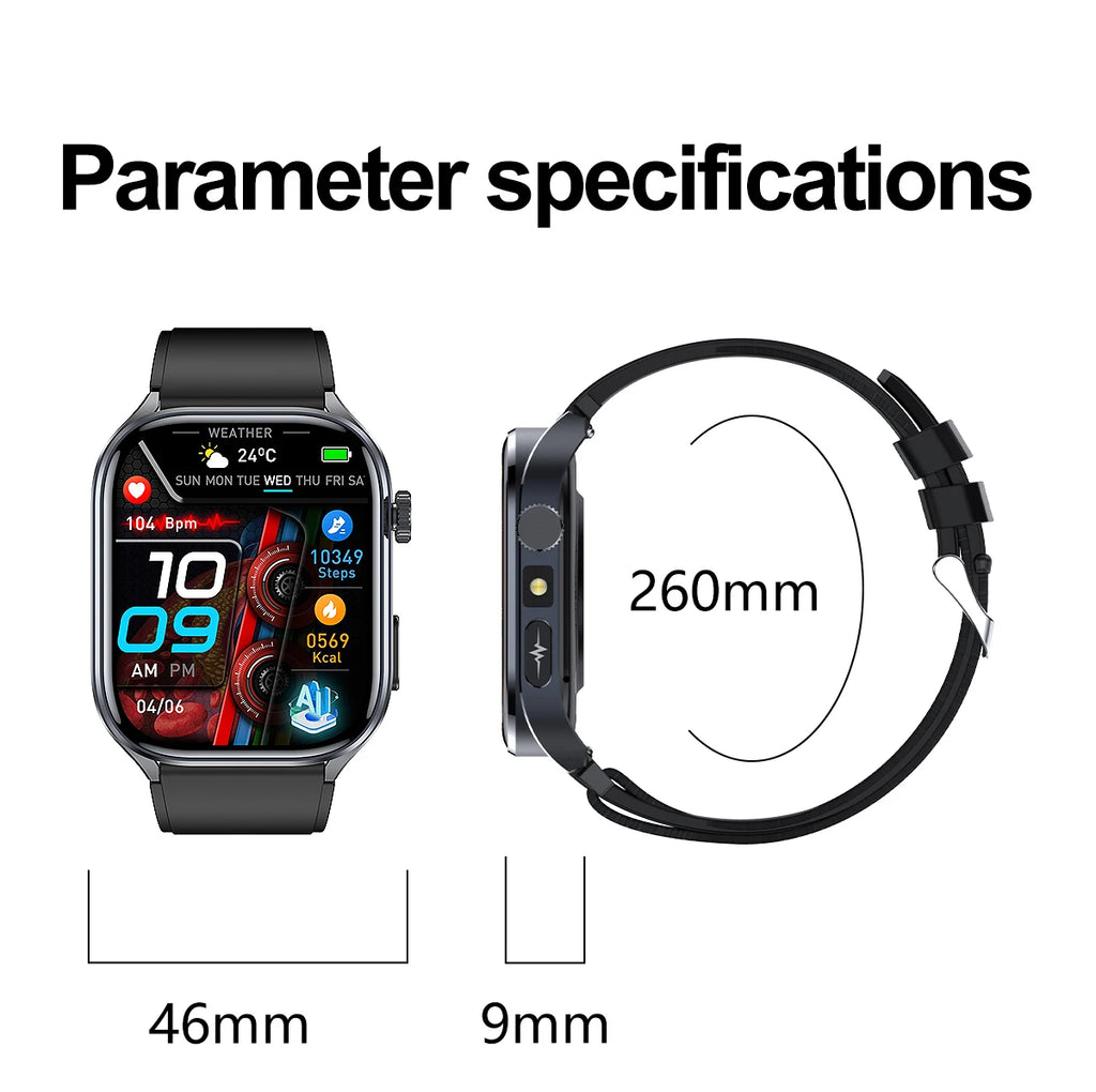 2026 New Accurate ECG Smart Watch Heart Health Analysis Blood analysis Blood Lipid Blood Pressure BT call Smart Watches For Men