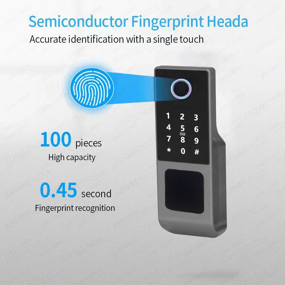 Tuya WiFi Double Side Fingerprint Door Lock IP66 Waterproof Passcode RFID Card Remote App Smart Lock For Outdoor Courtyard Gate