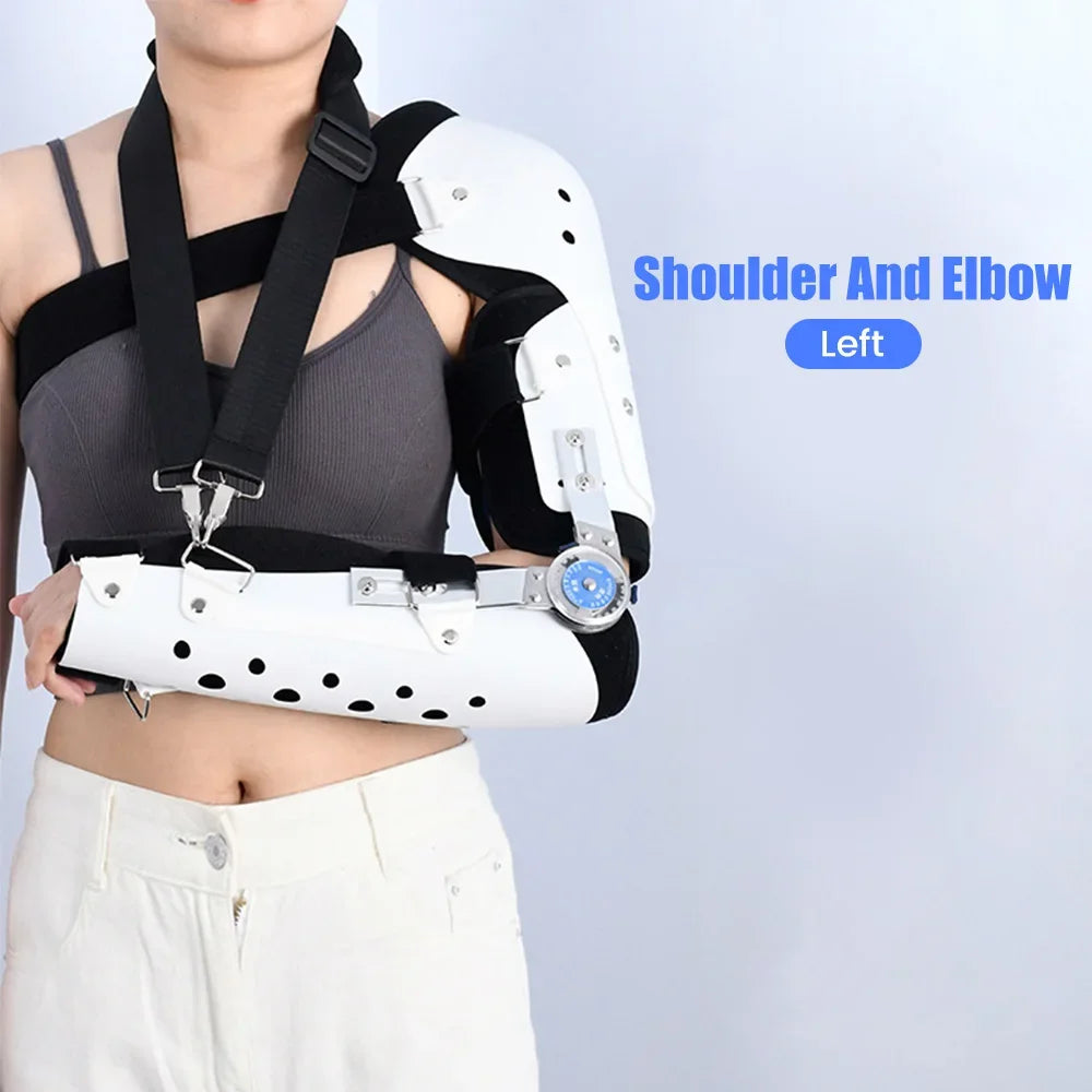 Hinged Elbow Arm Forearm Shoulder Brace Support Splint Orthosis Band Fixation Sling Immobilizer Strap Sleeve Arm Protector Guard