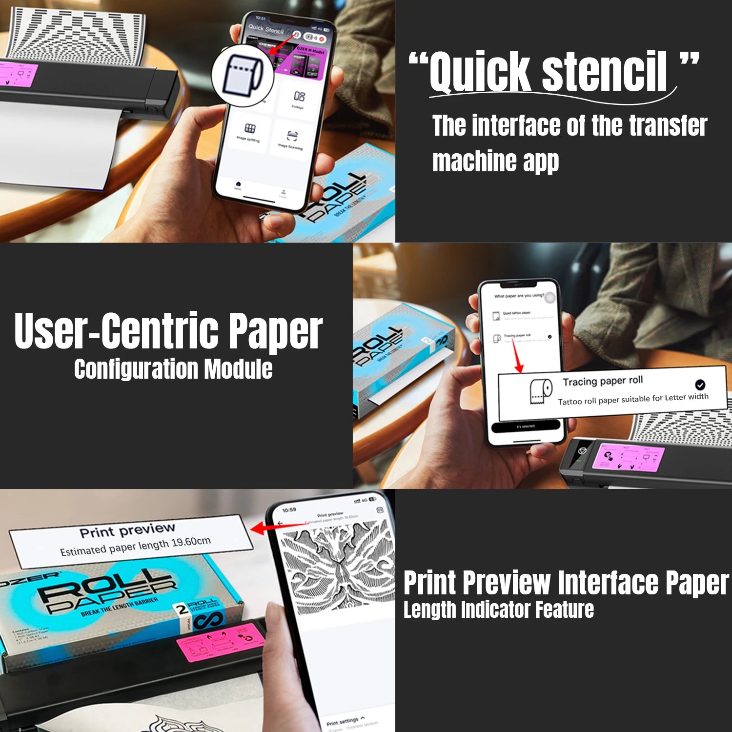 Tattoo Transfer Paper for Thermal Printers - 100 Sheets High Precision Permanent Makeup Machines Tidesmit