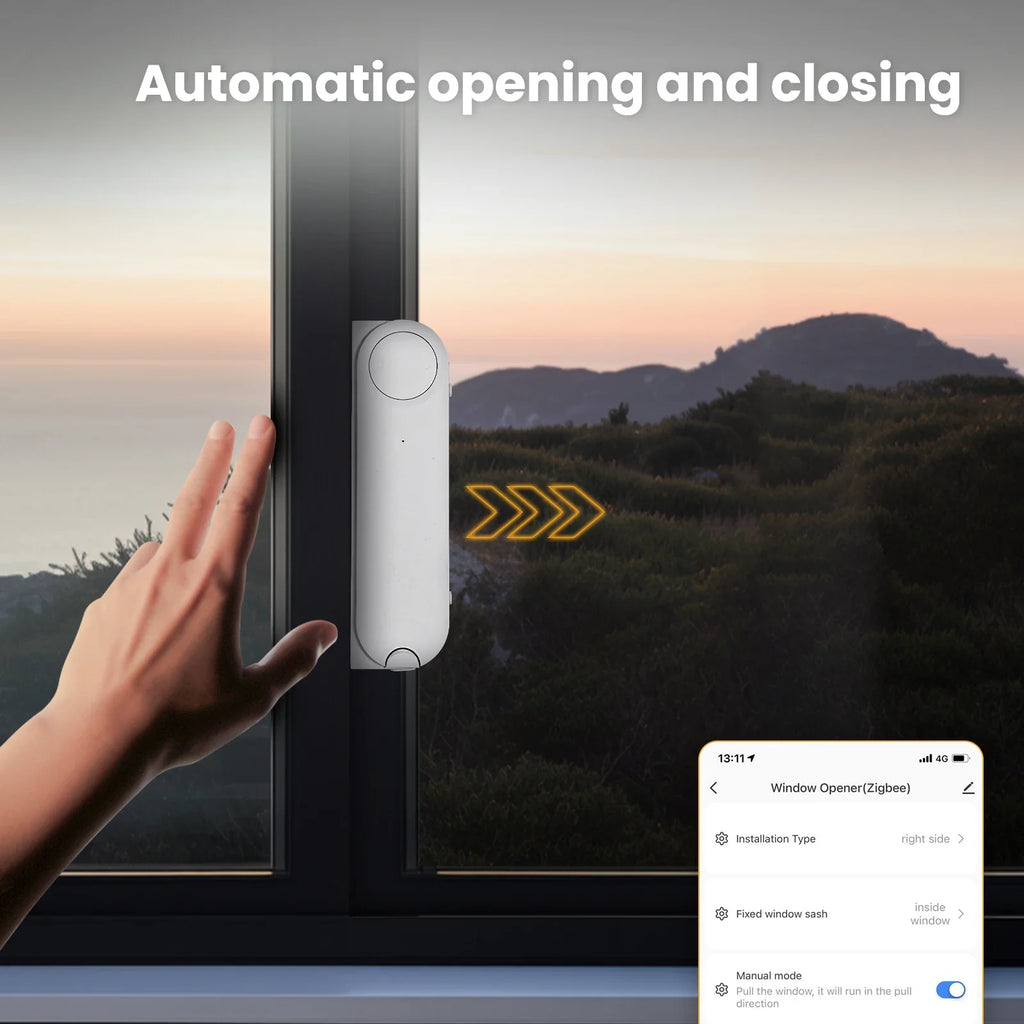 Zigbee Smart Window Pusher | Automatic Solar Powered Window Opener Tidesmit