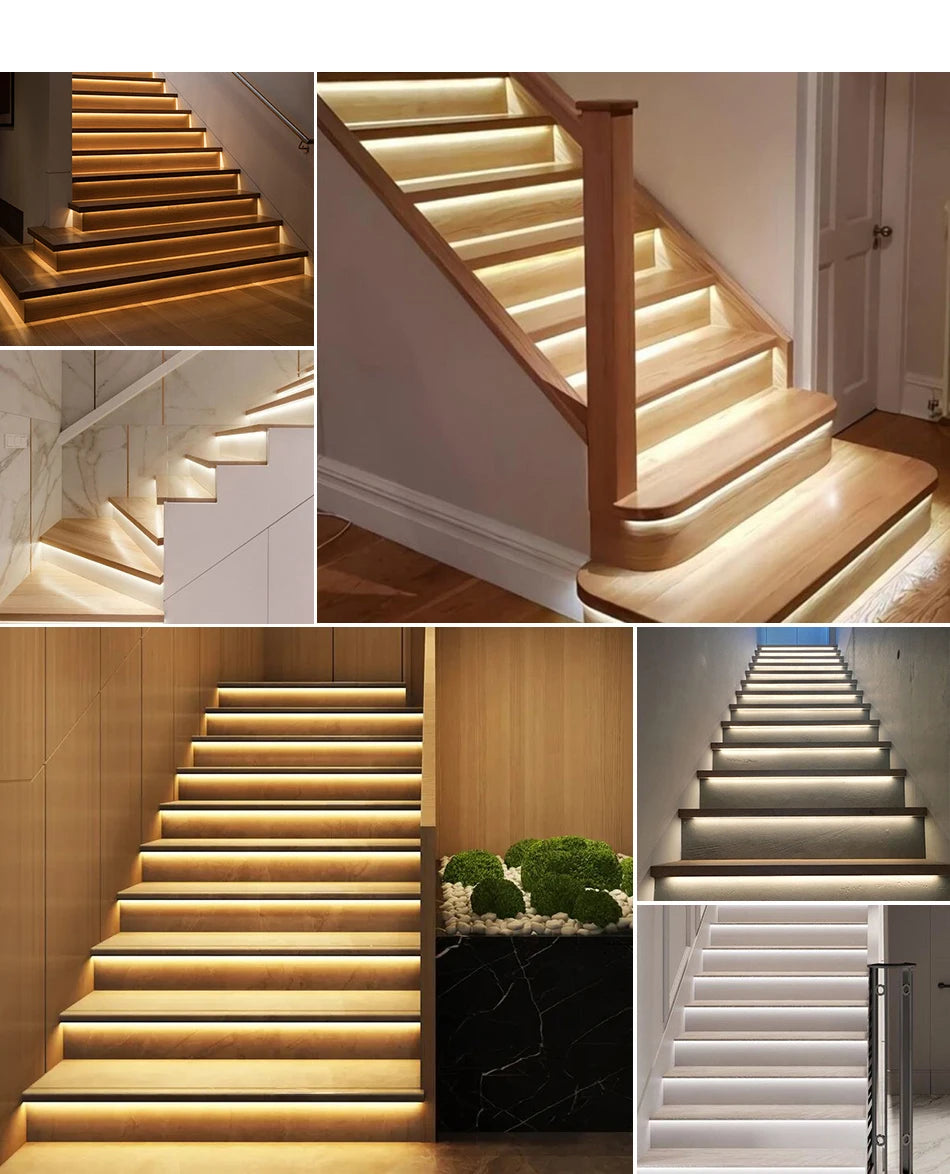 V2 PIR Motion Sensor Stair Light Controller 32 Channels LED Stair Controller For Stairway Dim LED Strip Lighting DC12V 24V
