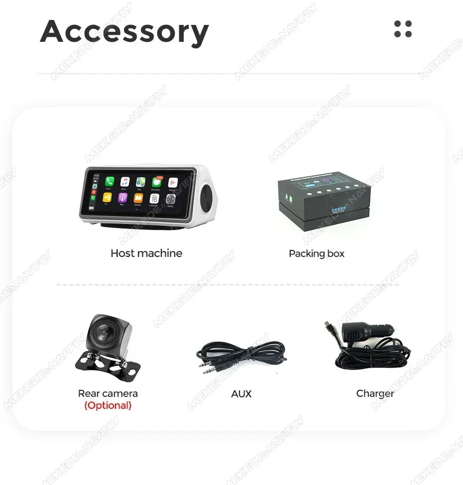 6.86'' Center Intelligent Touch Screen Mirror Car Multimedia Radio Chained Threadless Carpet Car-play Android Auto BT FM Speaker