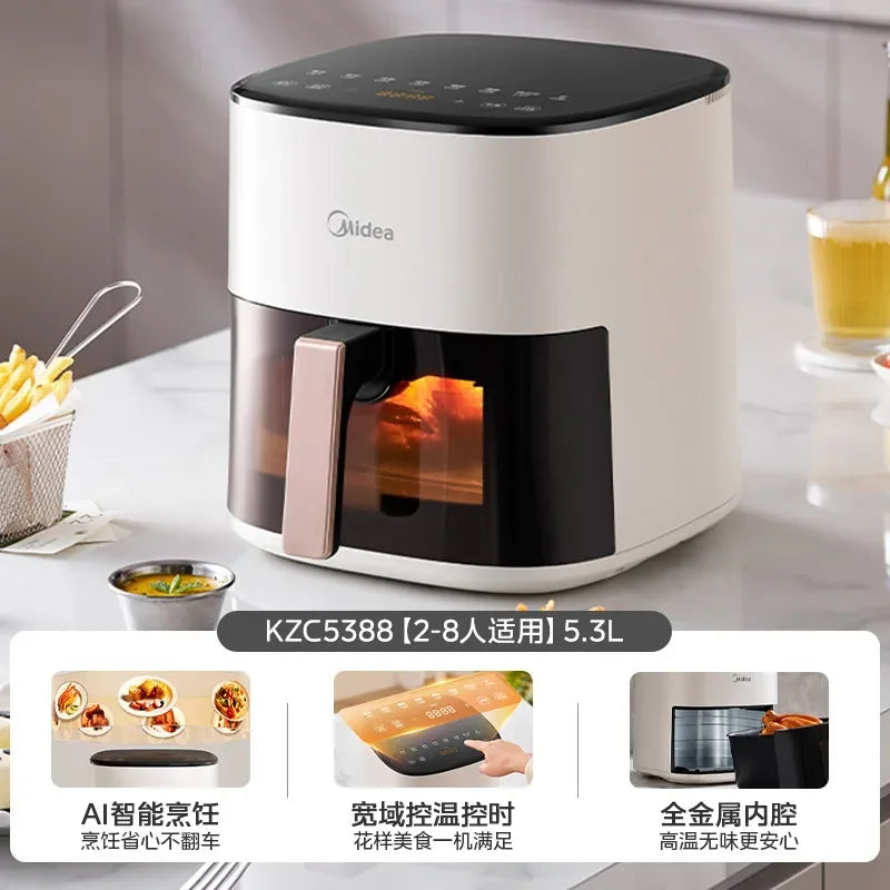 220V New Arrival Midea Home Use Large Capacity Visual Air Fryer Integrates Electric Oven And Deep Fryer No Flip Cooking Machine