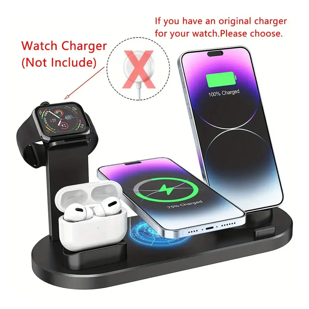 Wireless Charging Station for iPhone & AirPods | Qi Certified Fast Pad Tidesmit