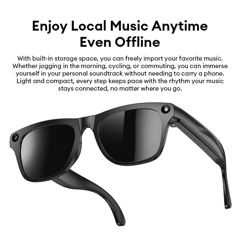 AI Smart Glasses with Camera & Translator - Black Frames by Tidesmit Tidesmit