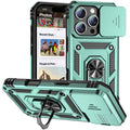iPhone 16 Pro Max Case with Ring Stand and Lens Cover - Tidesmit Green Tidesmit