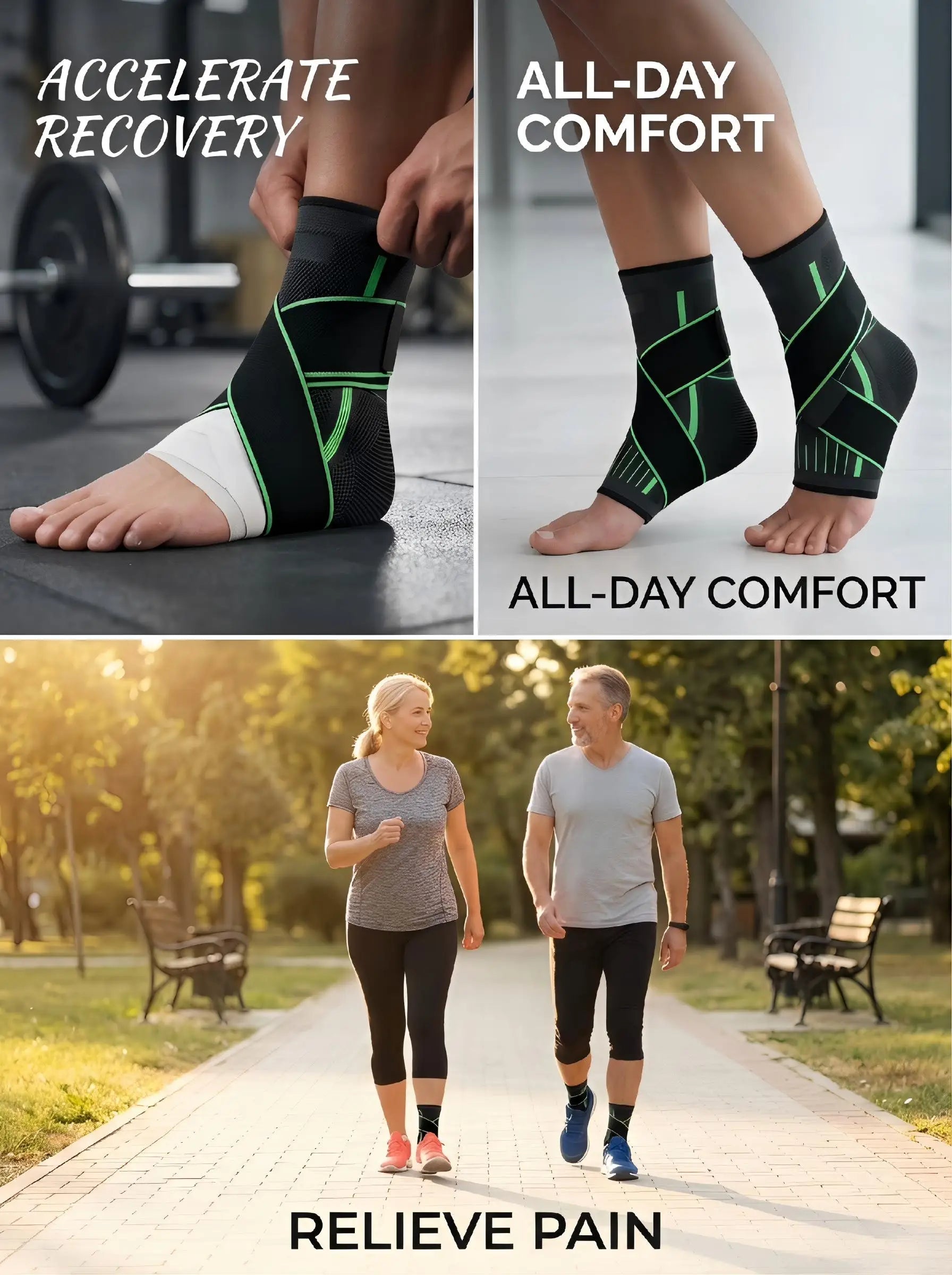 VBOSI Ankle Brace Compression Support Sleeve with Adjustable Strap for Men Women, Breathable Knitted Ankle Support for Sprain, S