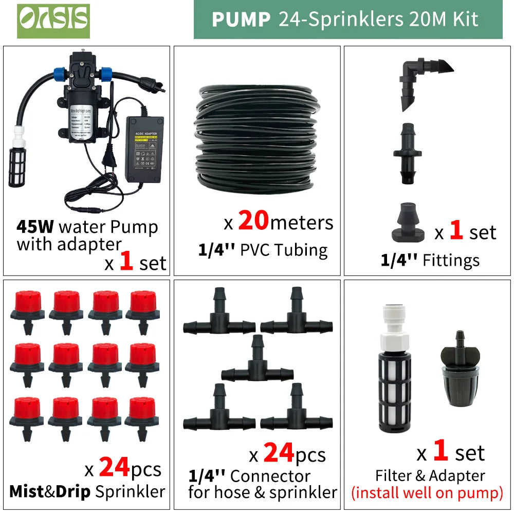 OASIS 50M-5M DIY Drip Irrigation System Automatic Watering Garden Hose Micro Drip Watering Kits with Adjustable Drippers