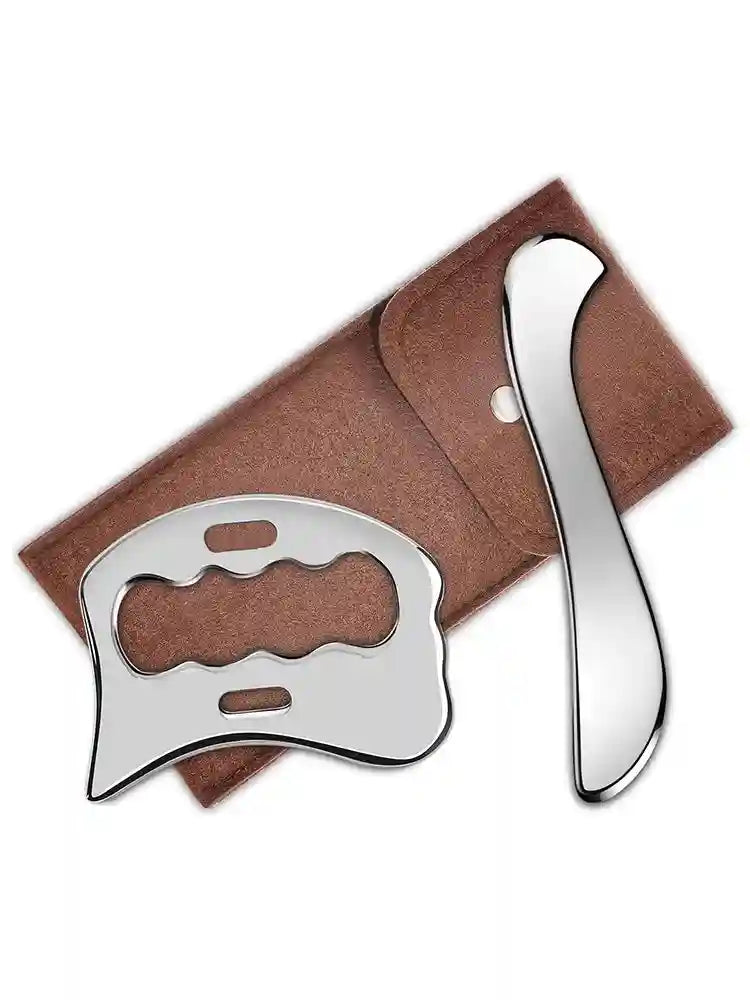 Stainless Steel Gua Sha Set - 3-Piece Muscle Relief & Scraper Tool Eye Massage Instrument Tidesmit