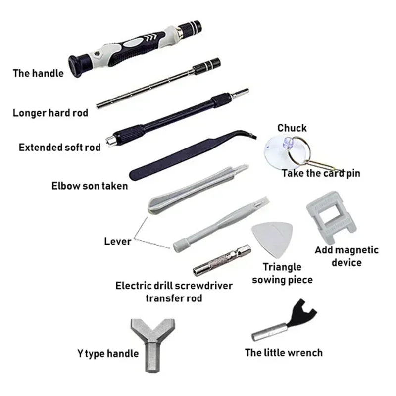 TINSOL 115 in 1 Multifunctional Magnetic Screwdriver Set Screw Driver Bits PC Computer Phone Watch Repair Hardware Tool Kit