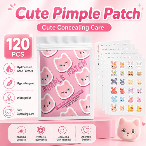 Tidesmit 120pcs cute cat-shaped acne patches for gentle and safe facial blemish concealing