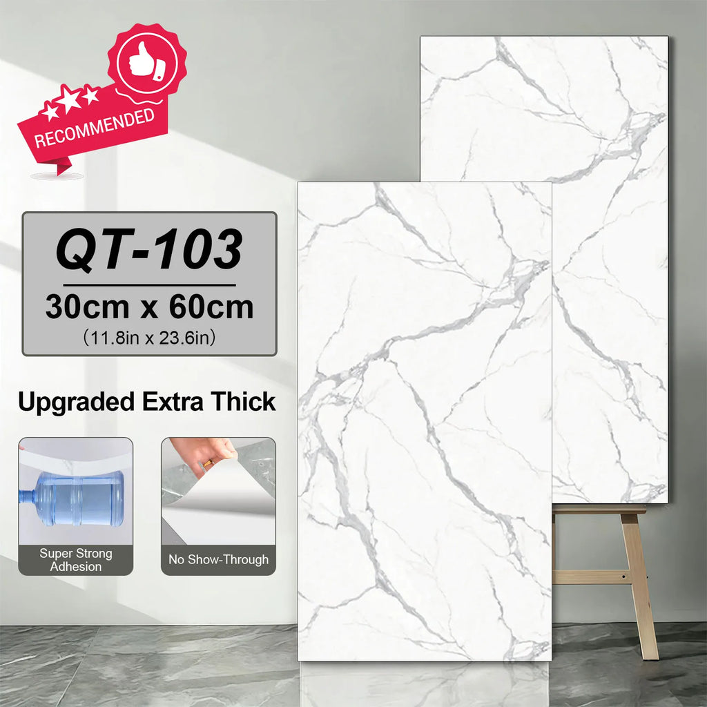20/40Pcs 30cmx60cm Self-adhesive Marble Tiles Sticker Waterproof Floor Sticker PVC Tile Kitchen Bathroom Wall Sticker Home Decor