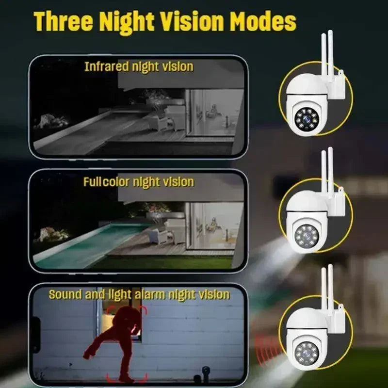 V380 pro WiFi IP Camera 4X Zoom Indoor Surveillance Camera Color Night Vision Human Detection Security CCTV Camera Baby monitor