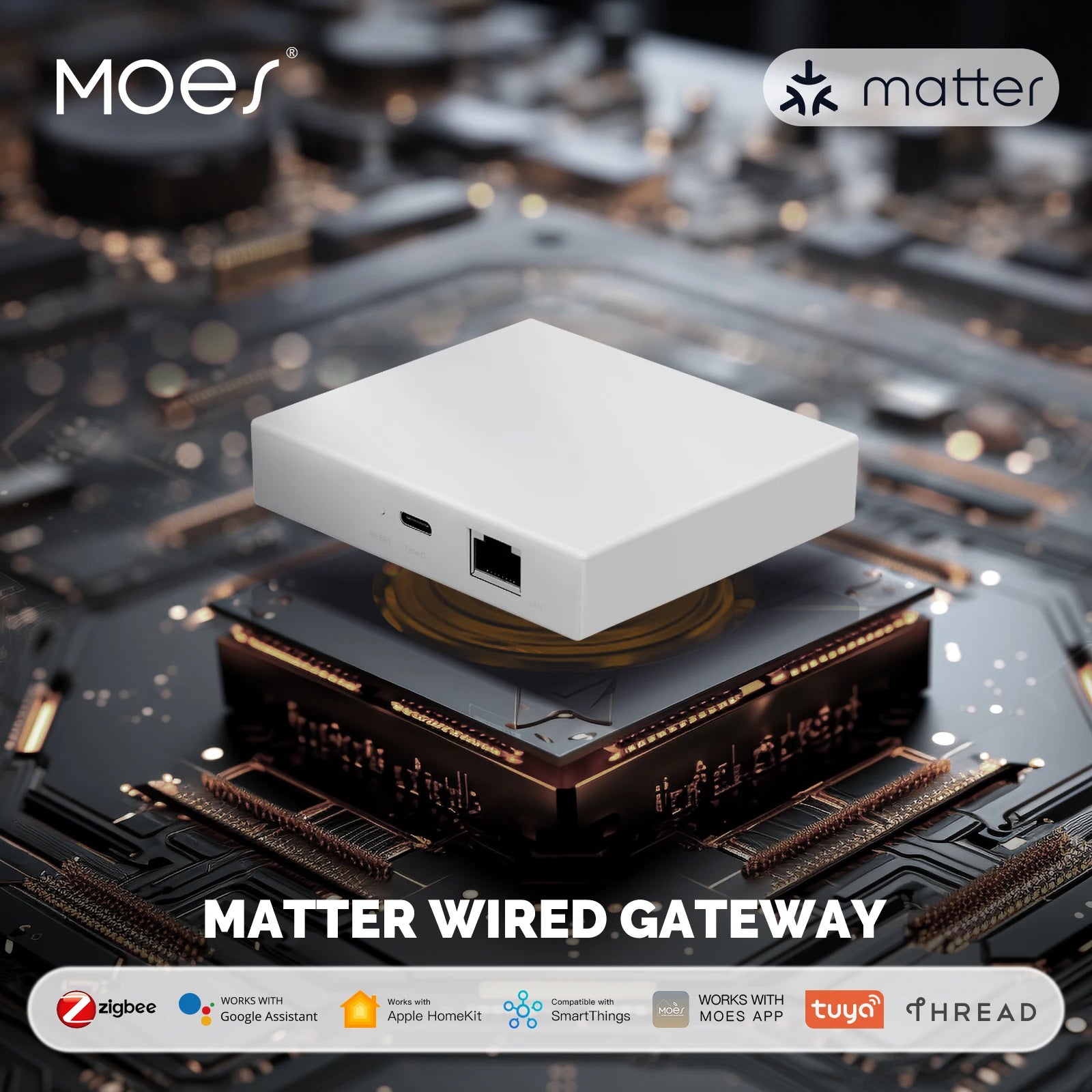 Matter Smart Home Gateway Hub: Zigbee WiFi Bridge for Alexa and Google Home Tidesmit