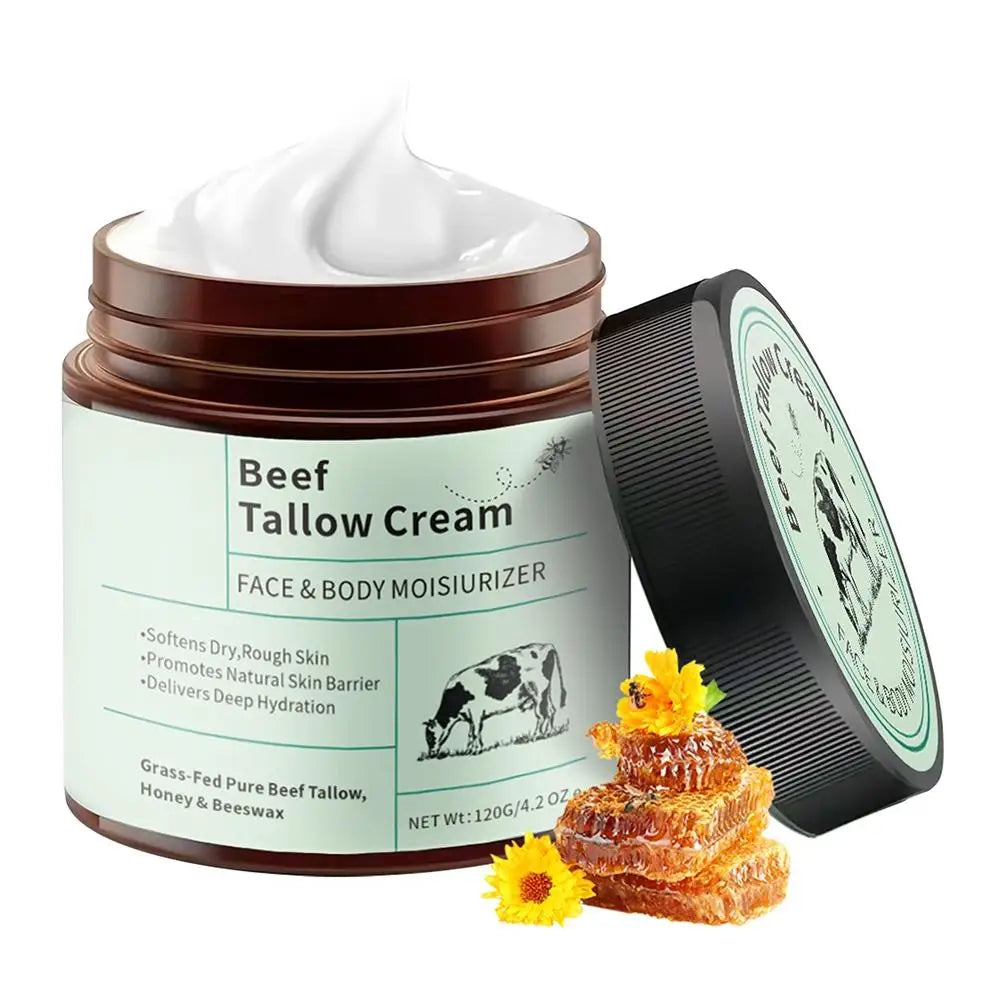2PCS Beef Tallow Honey Moisturizer Cream Brightening Rejuvenation Nourishing Hydrating Redness Repair Pore Women Cosmetics 120g