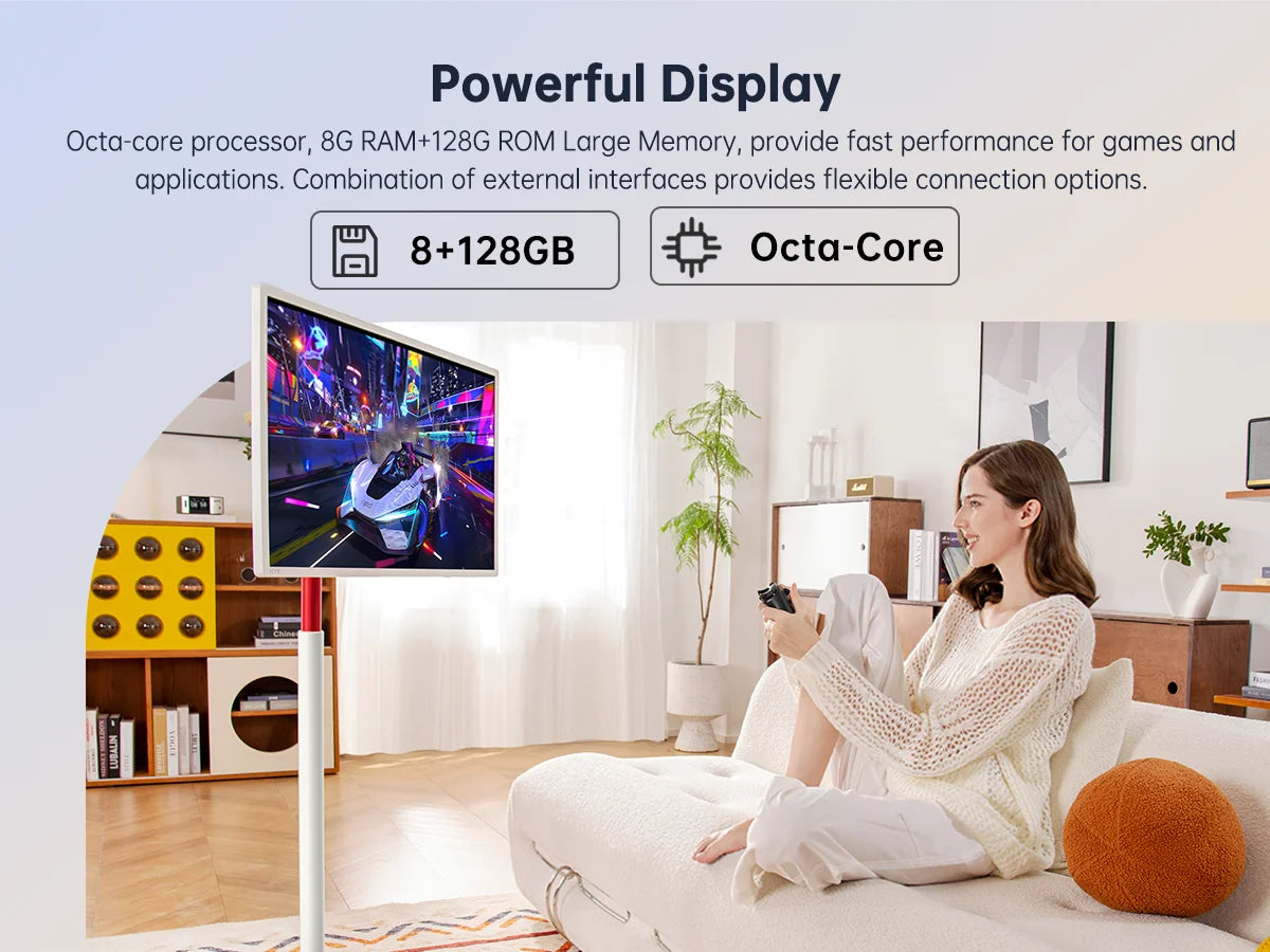 KTC 32 Inch MegPad 4K Touchscreen Smart Portable Monitor with Android 13 Google EDLA-Certified, 9500mAh Built-in Battery