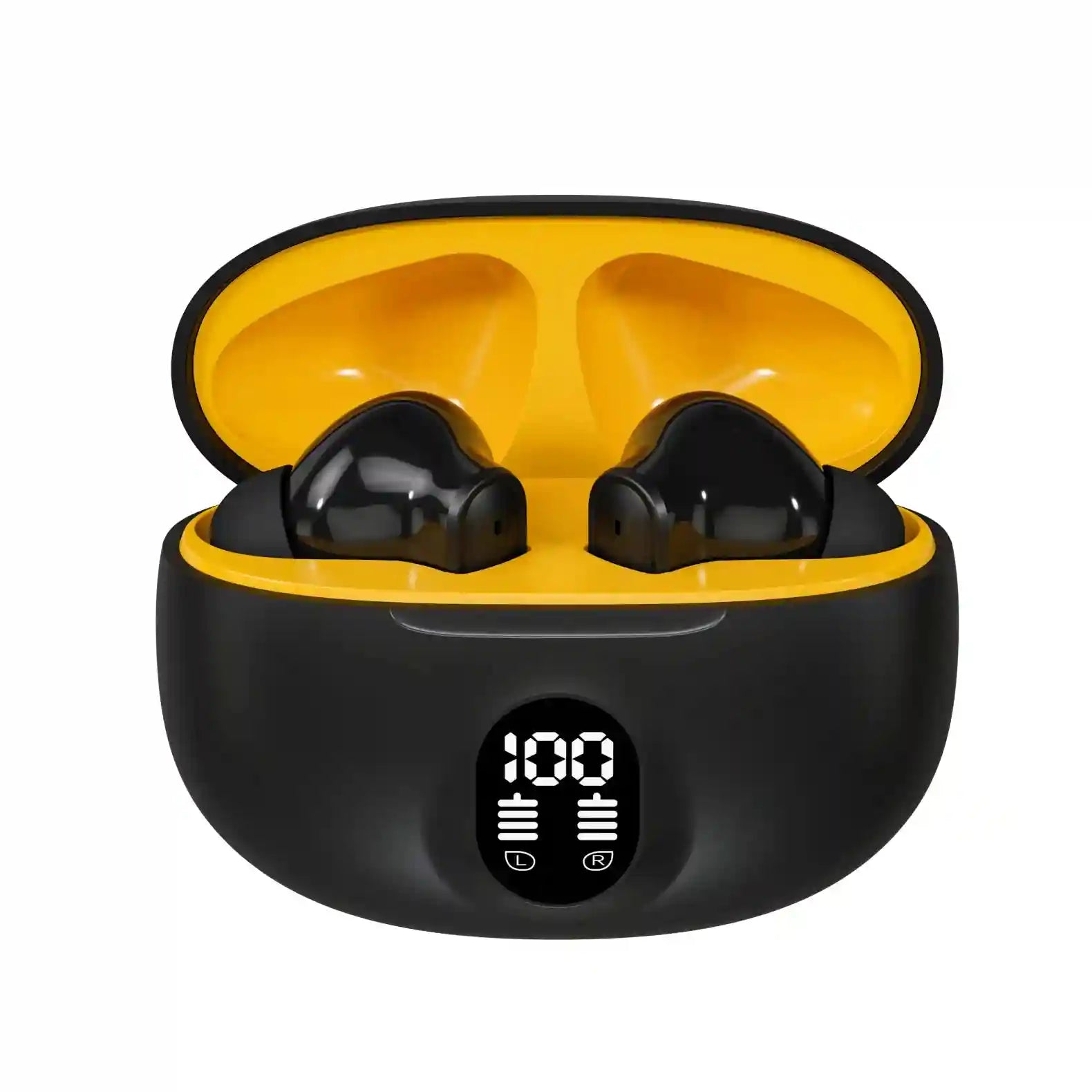Wireless Bluetooth Earbuds with Digital Display | Tidesmit Audio black Tidesmit