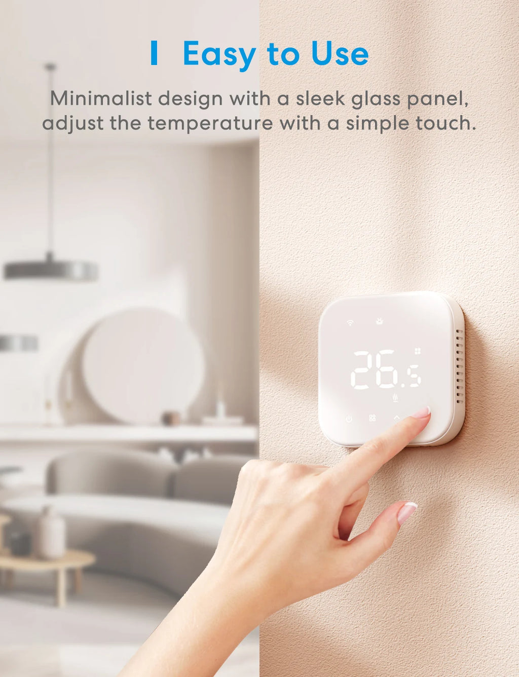 Meross Matter EU Version Thermostat MTS215/MTS215B for Electric or Boiler/Water Heating System Works with Homekit Alexa