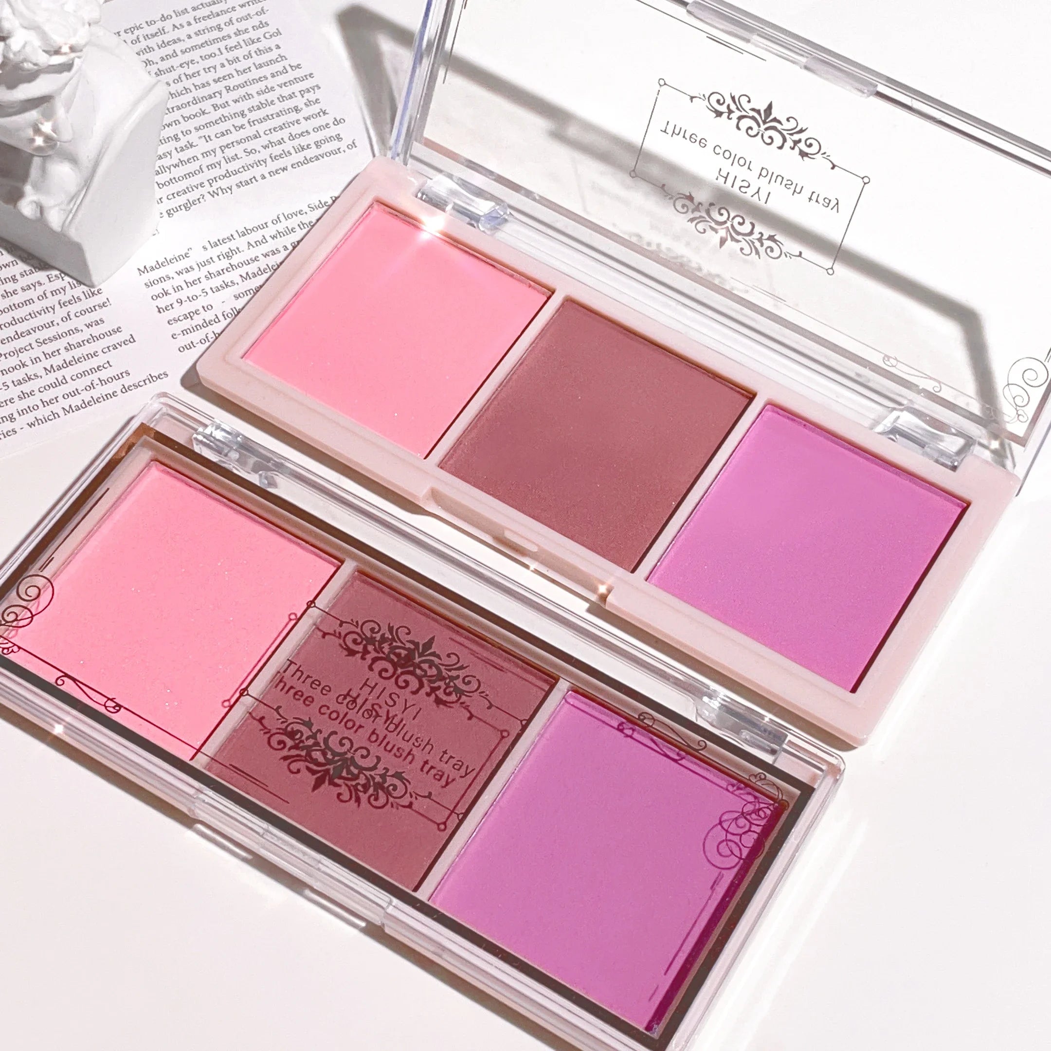 Tidesmit 3-Color Cheek Red Plate for natural nude matte milk tea orange makeup look with high color rendering