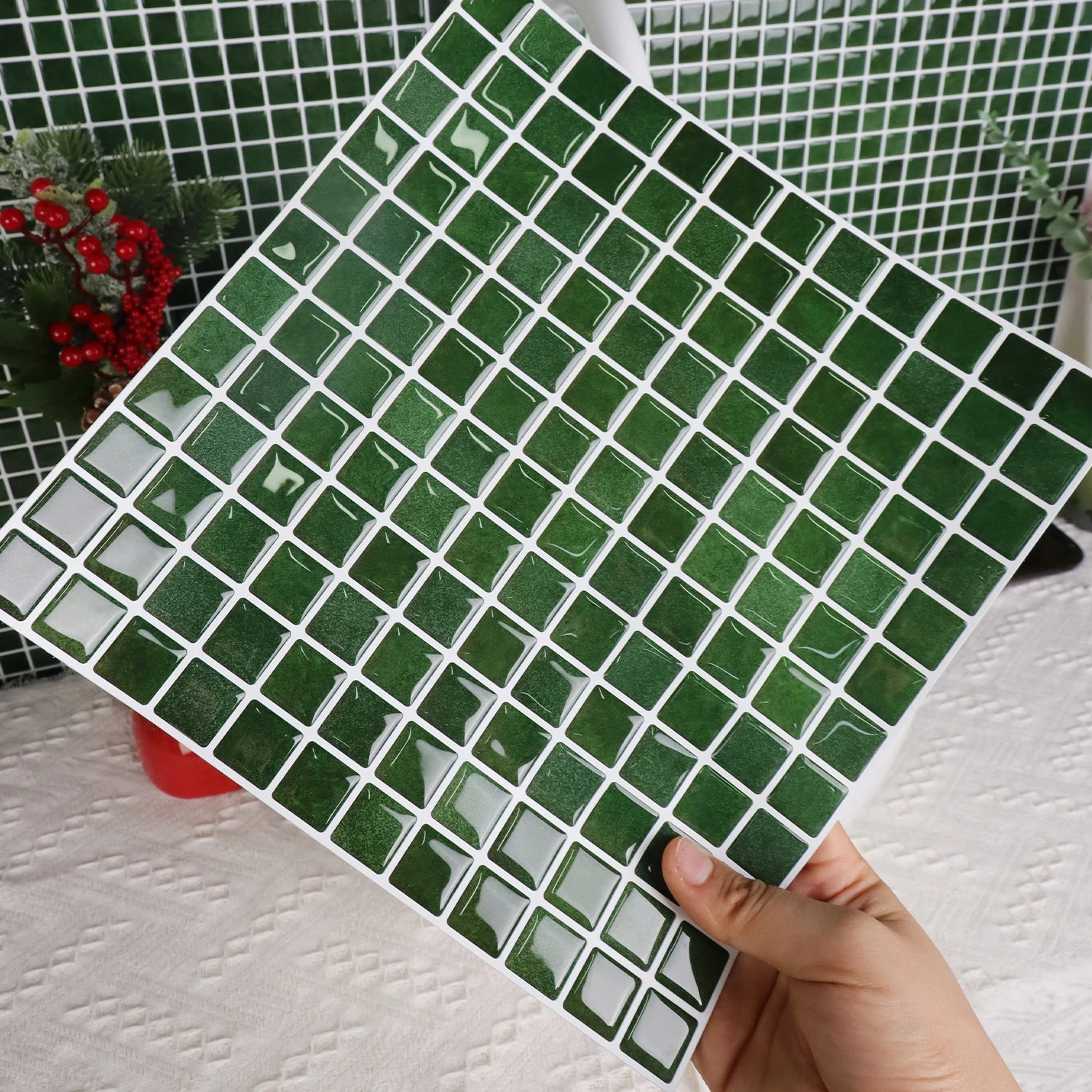 1/5pcs Brick Wall Tile Sticker Self-Adhesive Waterproof Mosaic Vinyl Wallpaper Ceramic Tile Decals Kitchen & Bathroom Decoration